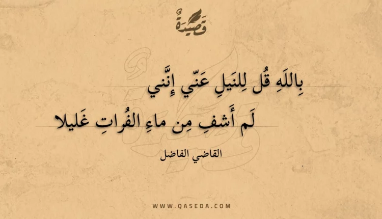 قصيدة بالله قل للنيل عني إنني
