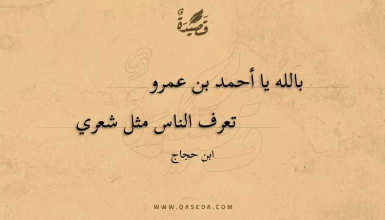 قصيدة بالله يا أحمد بن عمرو