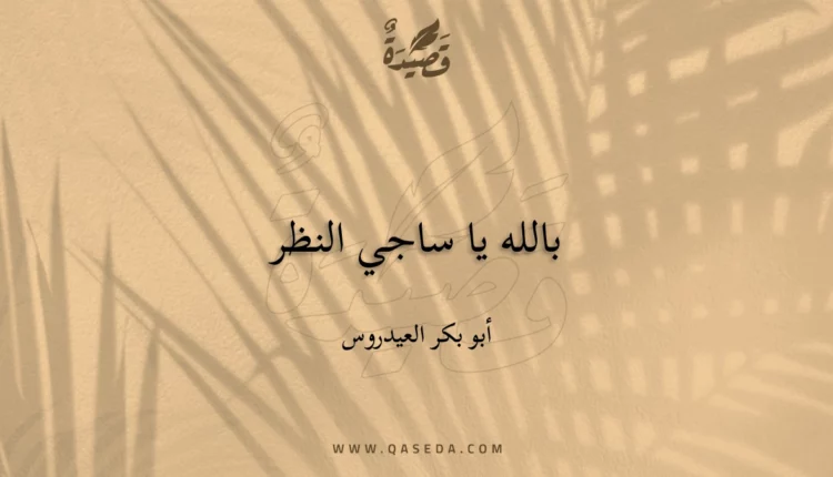 قصيدة بالله يا ساجي النظر