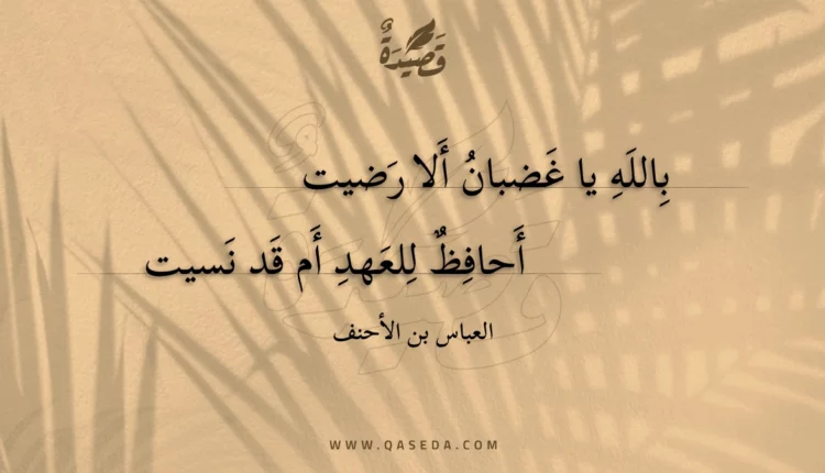 قصيدة بالله يا غضبان ألا رضيت