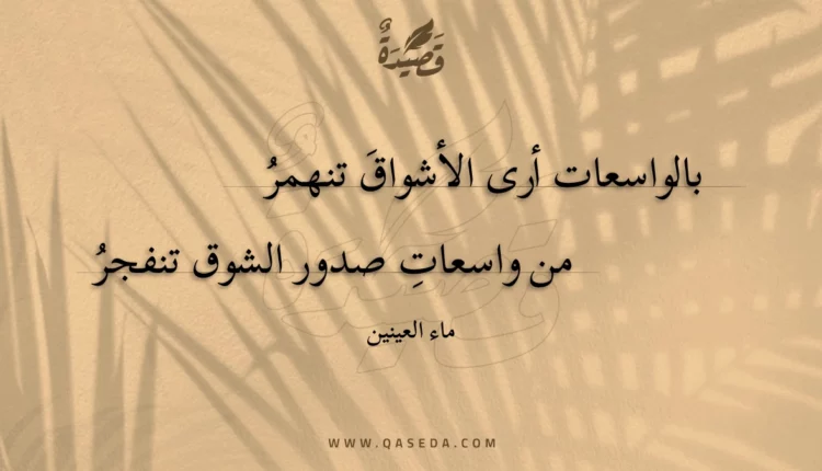 قصيدة بالواسعات أرى الأشواق تنهمر