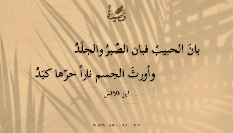 قصيدة بان الحبيب فبان الصبر والجلد