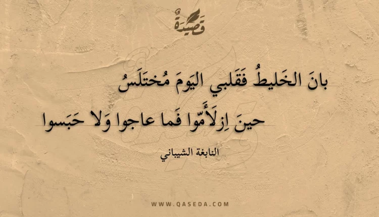 قصيدة بان الخليط فقلبي اليوم مختلس