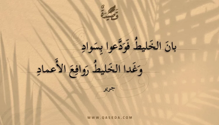 قصيدة بان الخليط فودعوا بسواد