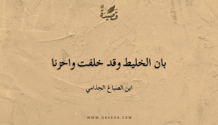قصيدة بان الخليط وقد خلفت واحزنا