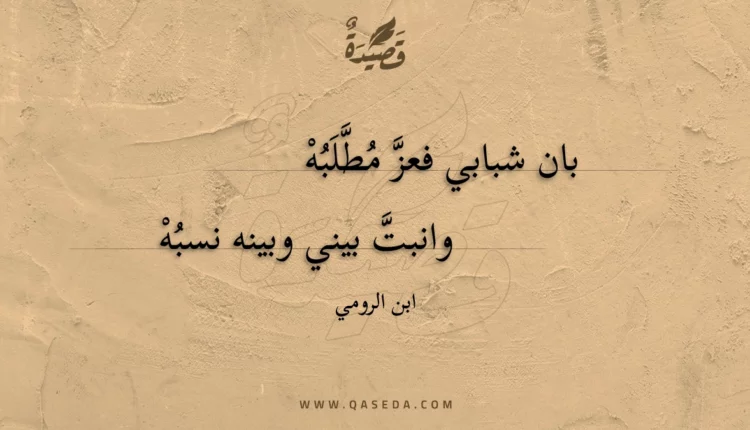 قصيدة بان شبابي فعز مطلبه وانبت بيني وبينه نسبه