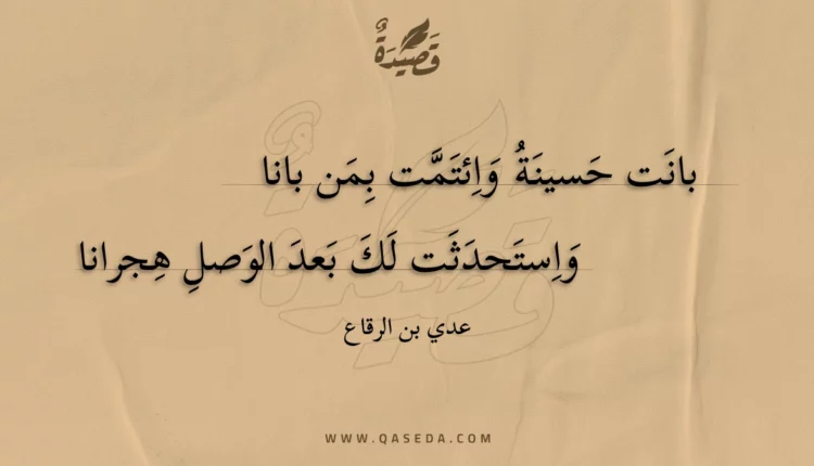 قصيدة بانت حسينة وائتمت بمن بانا