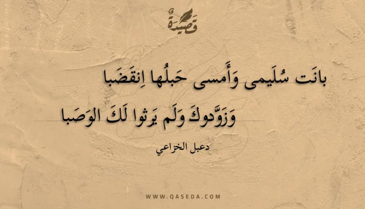 قصيدة بانت سليمى وأمسى حبلها انقضبا