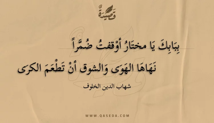 قصيدة ببابك يا مختار أوقفت ضمرا