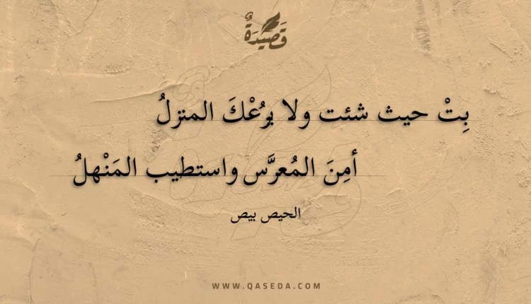 قصيدة بت حيث شئت ولا يرعك المنزل