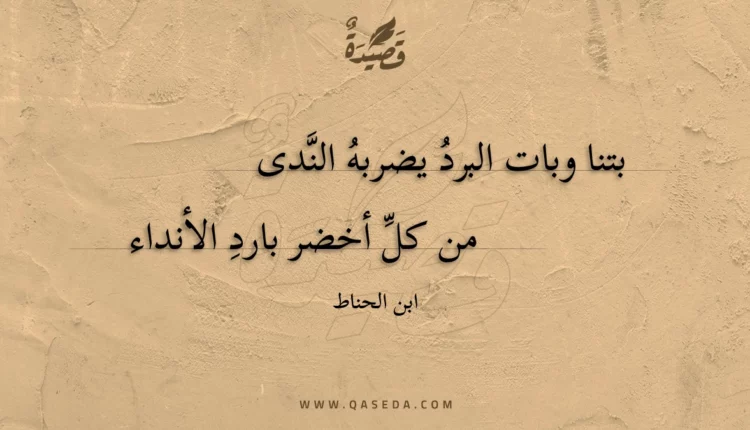قصيدة بتنا وبات البرد يضربه الندى