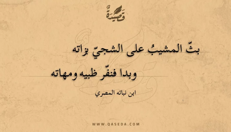 قصيدة بث المشيب على الشجي بزاته