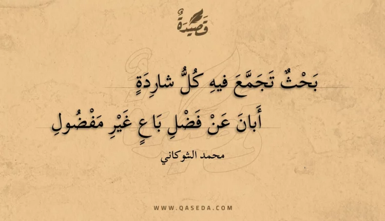 قصيدة بحث تجمع فيه كل شاردة