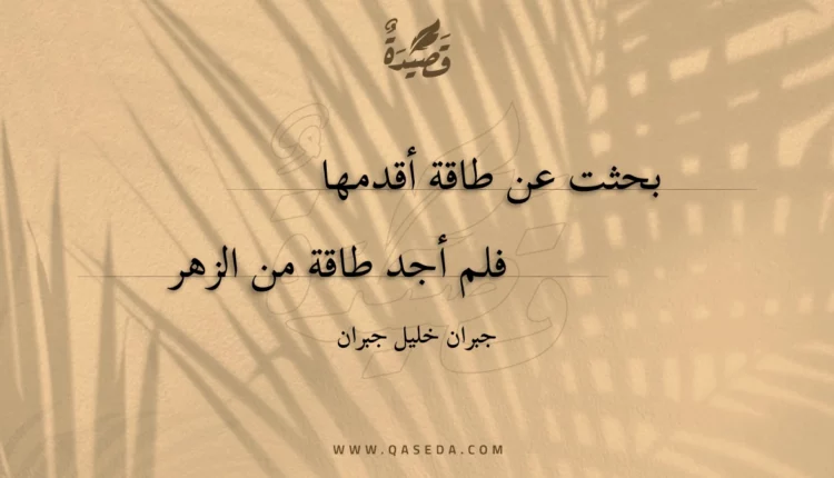 قصيدة بحثت عن طاقة أقدمها
