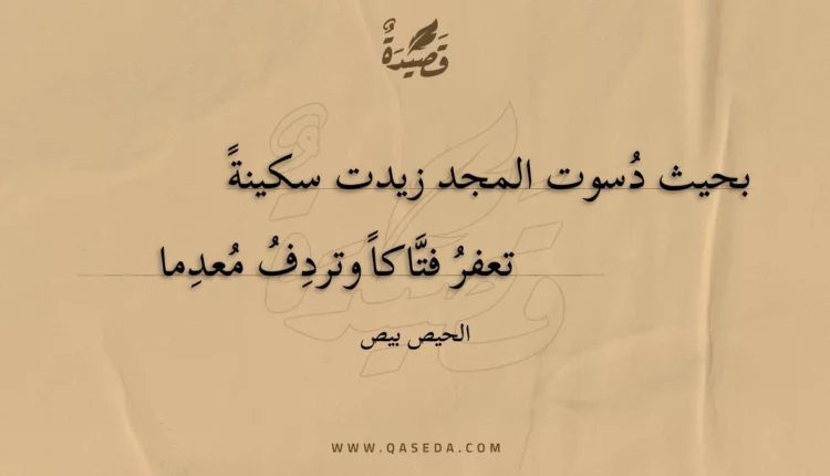 قصيدة بحيث دسوت المجد زيدت سكينة