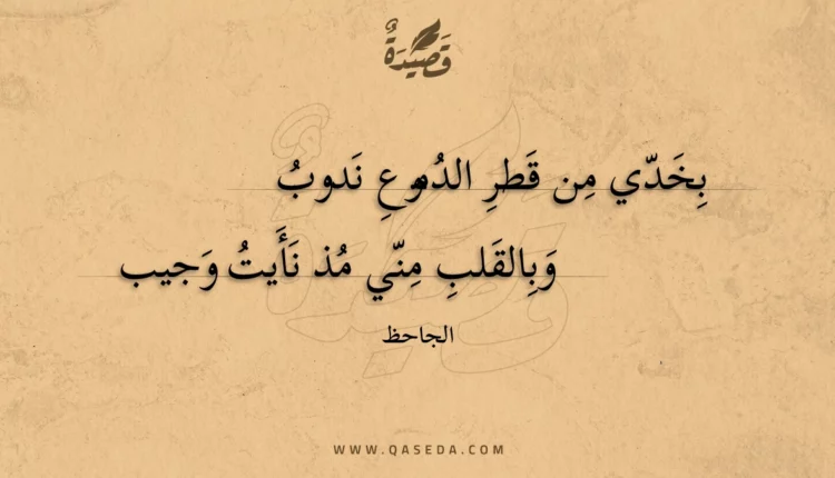 قصيدة بخدي من قطر الدموع ندوب