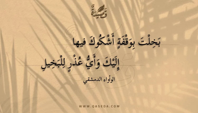 قصيدة بخلت بوقفة أشكوك فيها