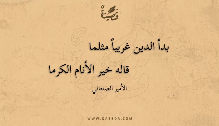 قصيدة بدأ الدين غريبا مثلما