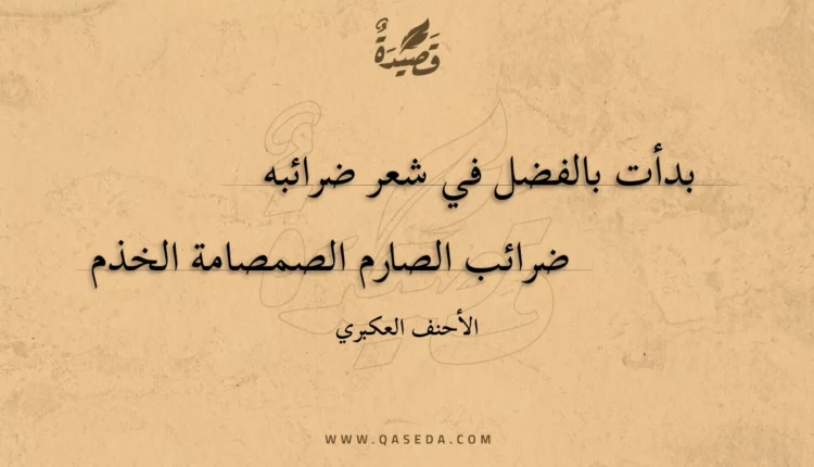 قصيدة بدأت بالفضل في شعر ضرائبه