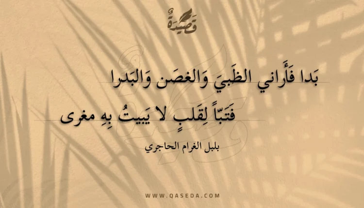 قصيدة بدا فأراني الظبي والغصن والبدرا