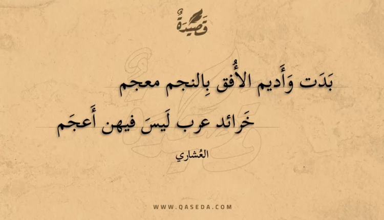 قصيدة بدت وأديم الأفق بالنجم معجم