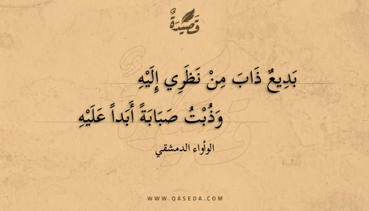قصيدة بديع ذاب من نظري إليه