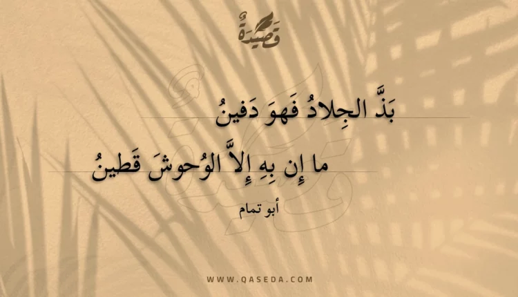 قصيدة بذ الجلاد فهو دفين