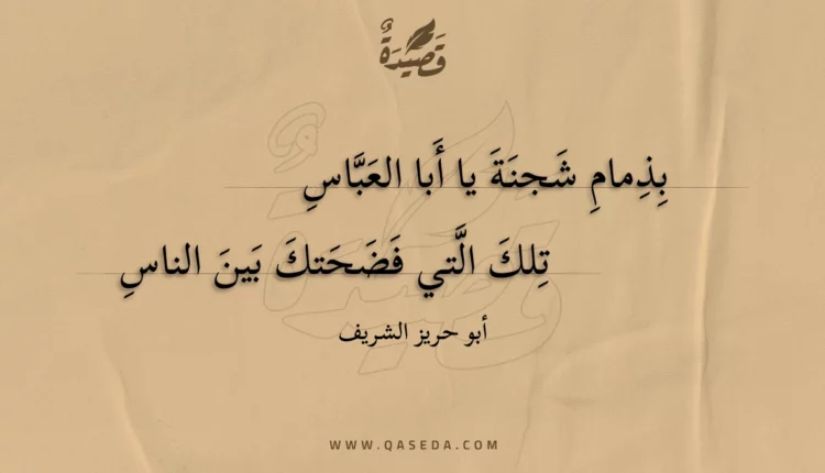 قصيدة بذمام شجنة يا أبا العباس