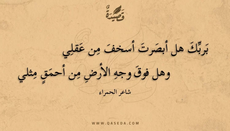 قصيدة بربك هل أبصرت أسخف من عقلي
