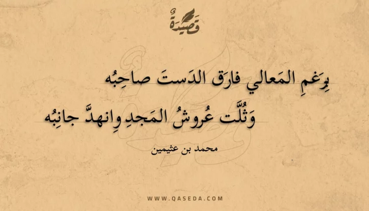 قصيدة برغم المعالي فارق الدست صاحبه