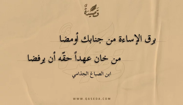 قصيدة برق الإساءة من جنابك أومضا
