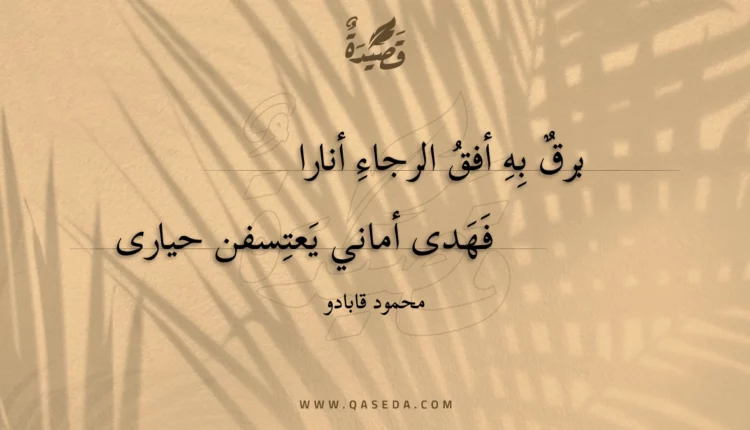 قصيدة برق به أفق الرجاء أنارا