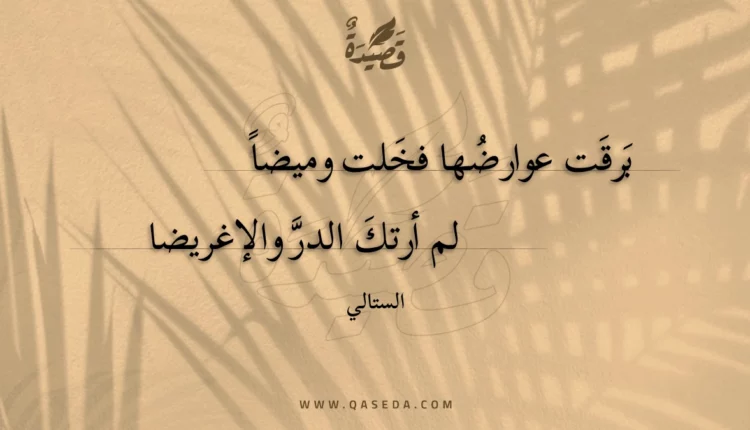 قصيدة برقت عوارضها فخلت وميضا