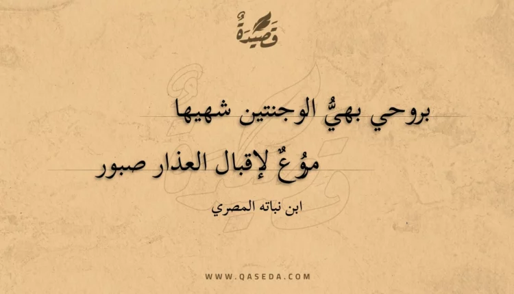 قصيدة بروحي بهي الوجنتين شهيها