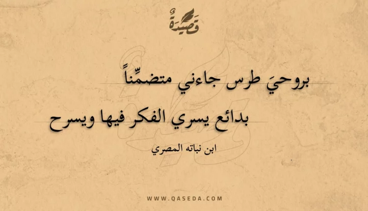 قصيدة بروحي طرس جاءني متضمنا