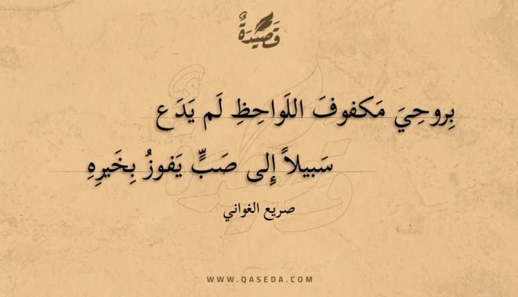 قصيدة بروحي مكفوف اللواحظ لم يدع