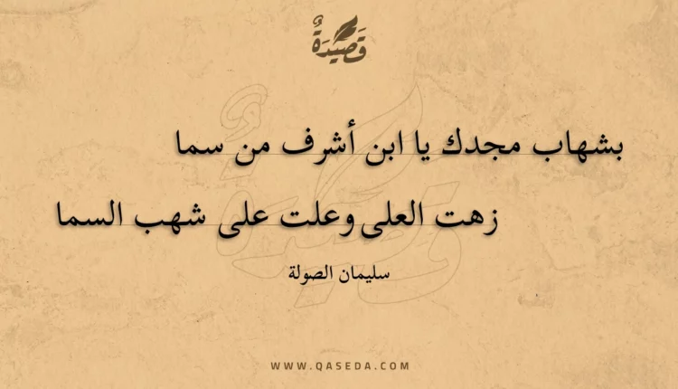 قصيدة بشهاب مجدك يا ابن أشرف من سما