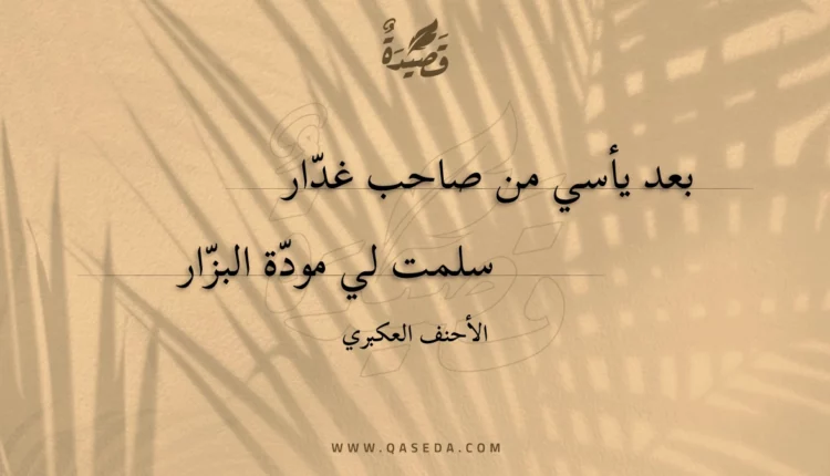 قصيدة بعد يأسي من صاحب غدار