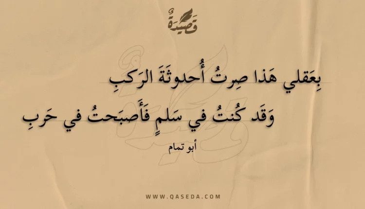 قصيدة بعقلي هذا صرت أحدوثة الركب