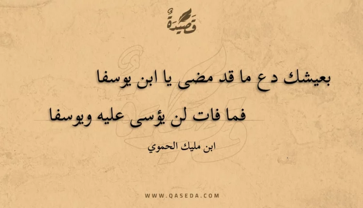 قصيدة بعيشك دع ما قد مضى يا ابن يوسفا