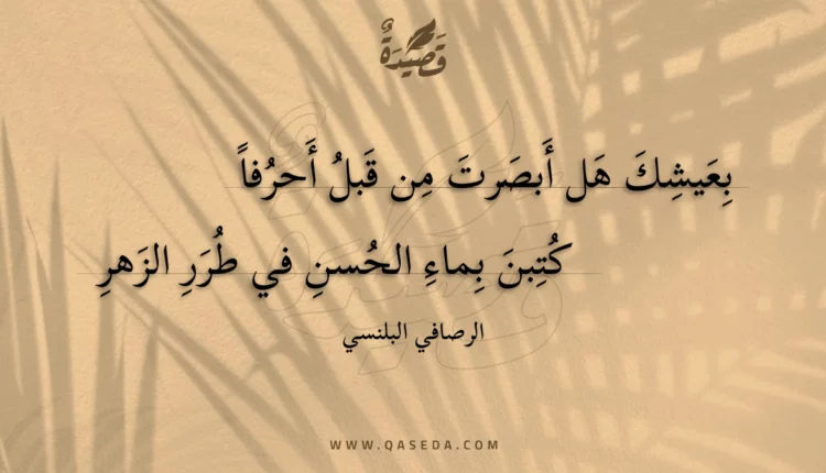 قصيدة بعيشك هل أبصرت من قبل أحرفا