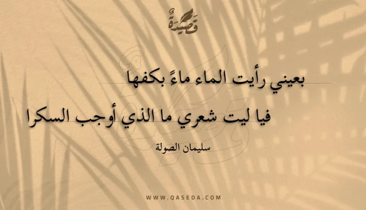 قصيدة بعيني رأيت الماء ماء بكفها