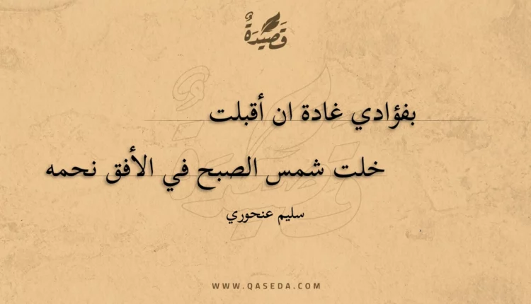 قصيدة بفؤادي غادة ان أقبلت