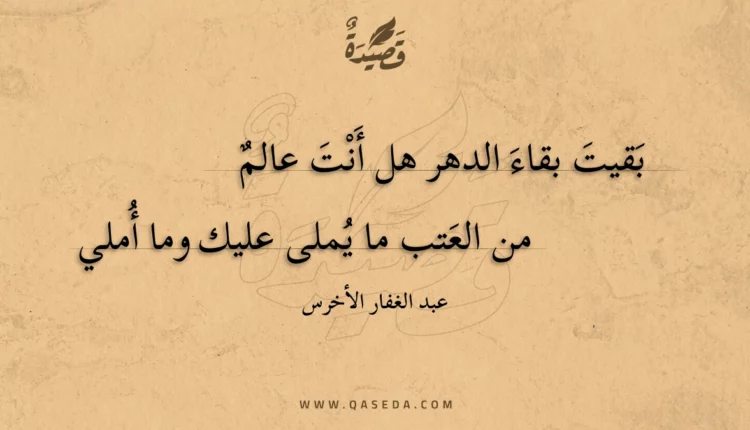 قصيدة بقيت بقاء الدهر هل أنت عالم