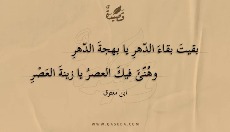 قصيدة بقيت بقاء الدهر يا بهجة الدهر
