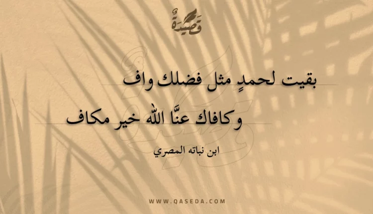 قصيدة بقيت لحمد مثل فضلك واف