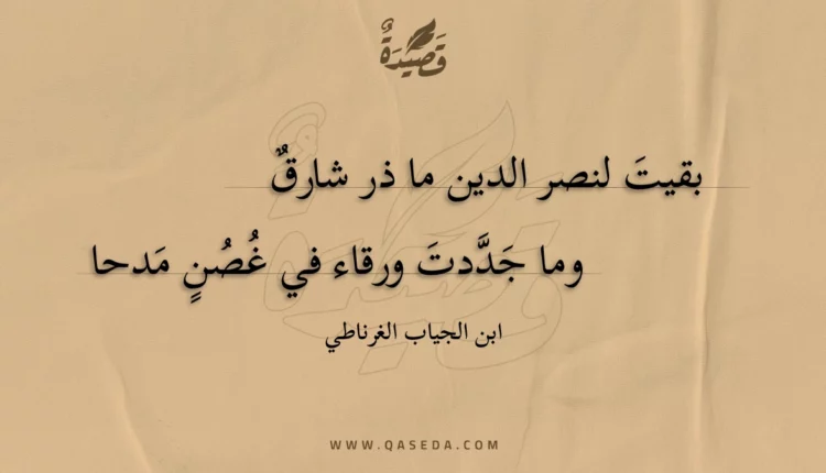 قصيدة بقيت لنصر الدين ما ذر شارق