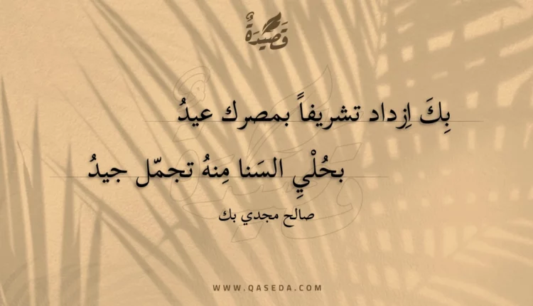 قصيدة بك ازداد تشريفا بمصرك عيد بحلي