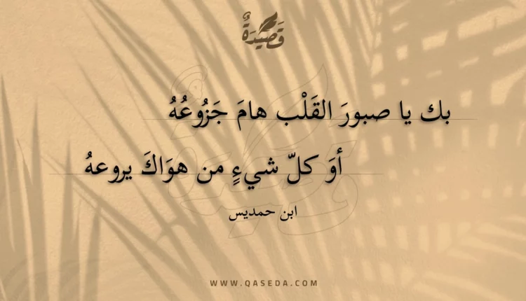 قصيدة بك يا صبور القلب هام جزوعه