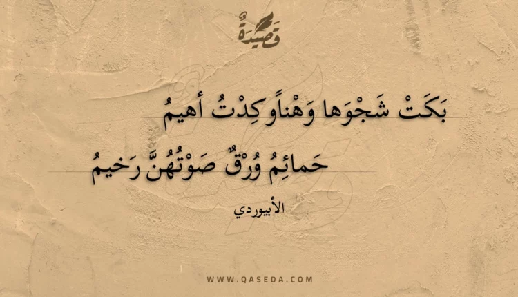 قصيدة بكت شجوها وهنا وكدت أهيم